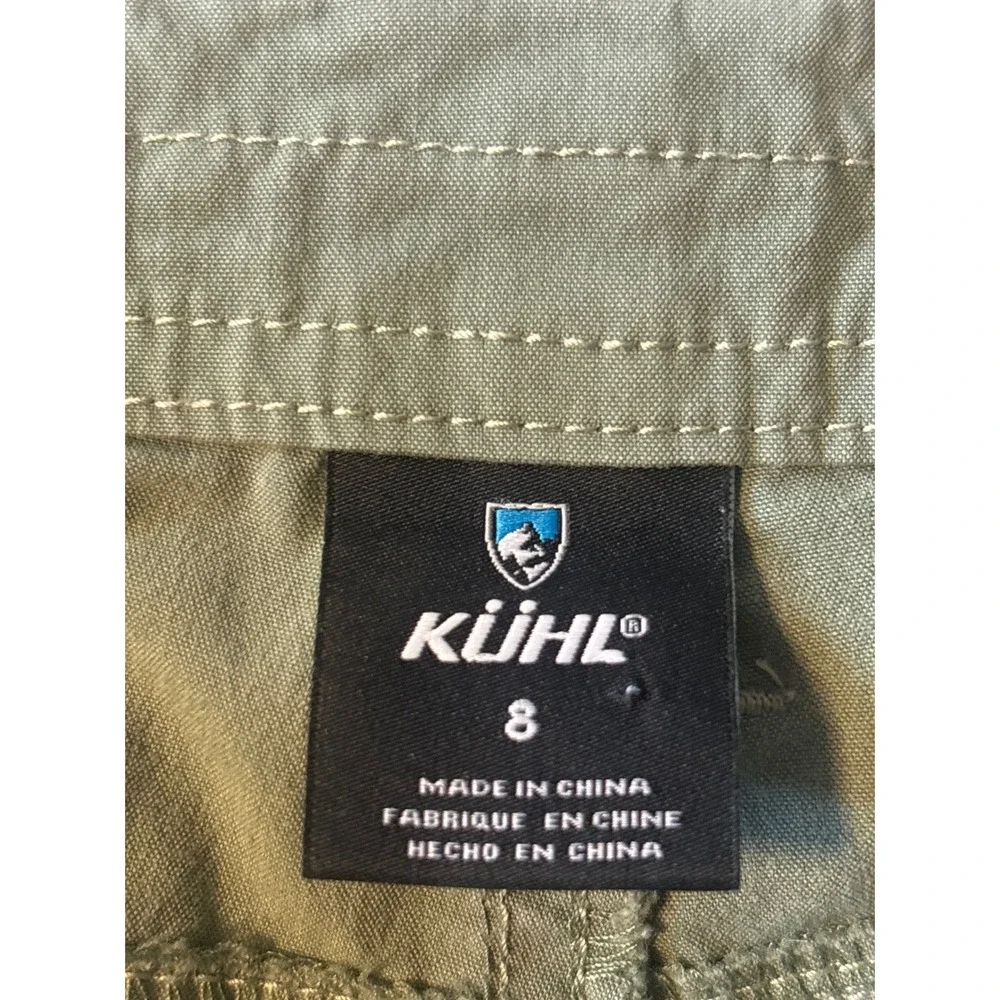 Kuhl Cargo Shorts Womens 8 Green Good Hiking‎ Outdoor Utility Sage Olive